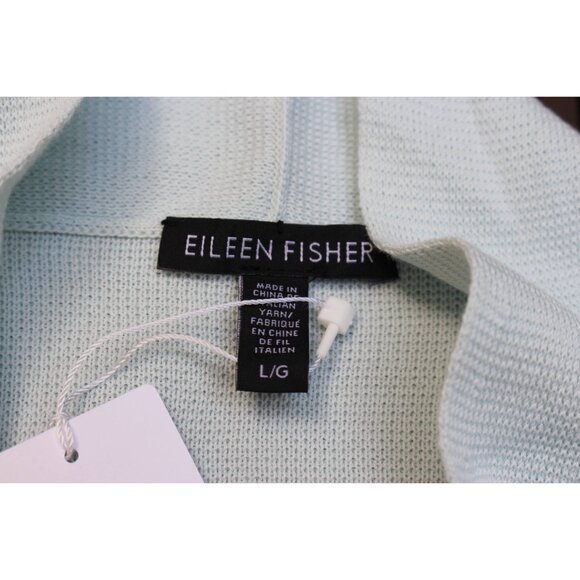 New w/Tags Eileen Fisher ICE BLUE -Angle Jacket in Peruvian Cotton Interlock - L - Picture 3 of 11